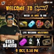 Tune into Booyah on 9th October 2021 at 8:30 PM to watch your favorite free fire player Gyan Gaming